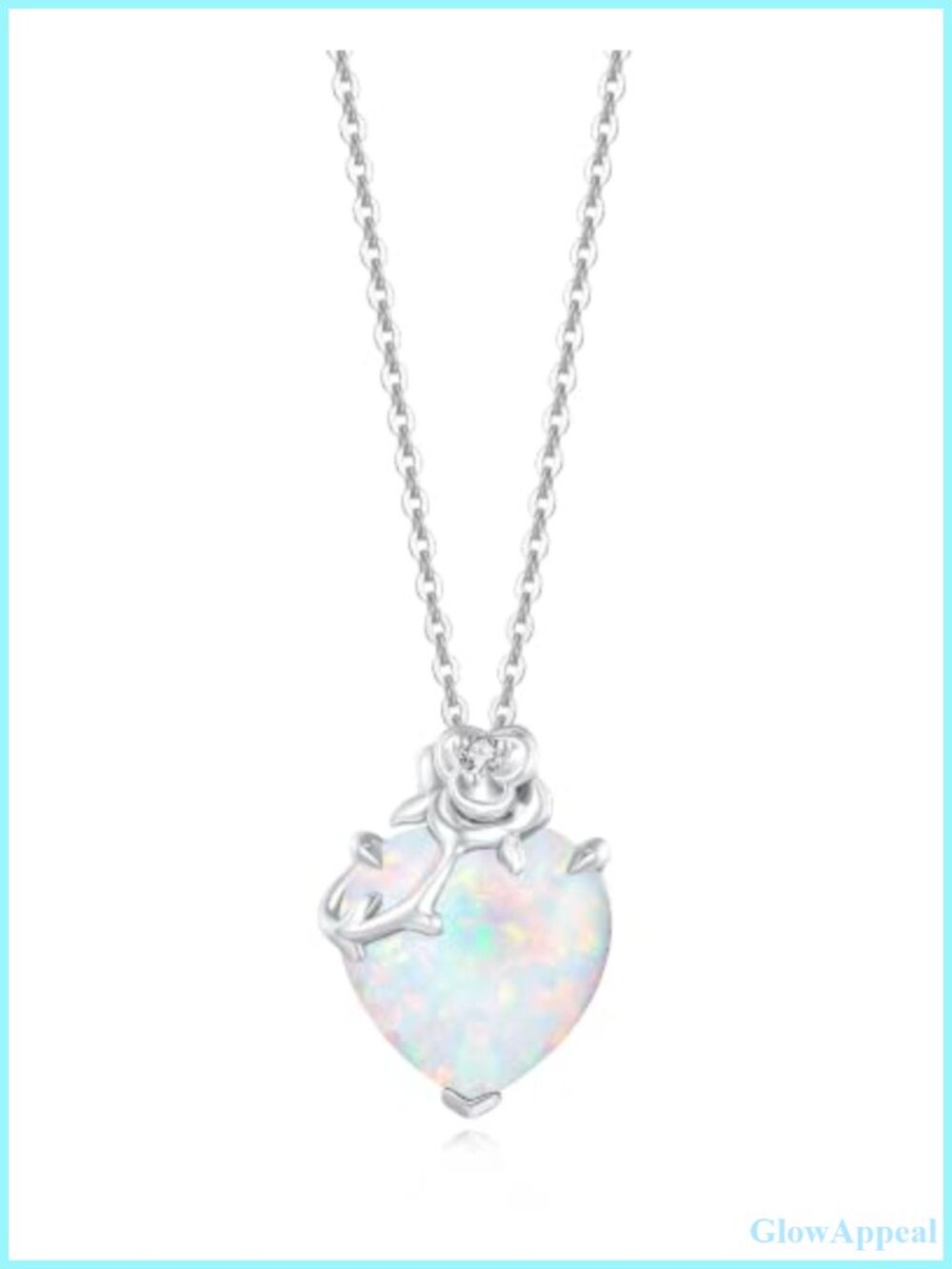 14K Solid White Gold Birthstone Pendant Necklace Sterling Silver Chain